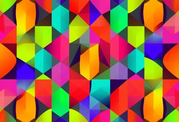 Abstract geometric shapes in vibrant, repeating design, illusion,  stylish