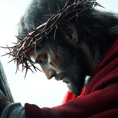 Jesus in a crown of thorns