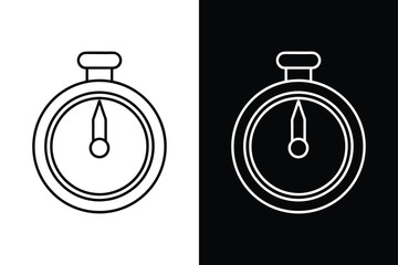 Stopwatch Line Icon. Minimalist Timer Vector for Web & App Design