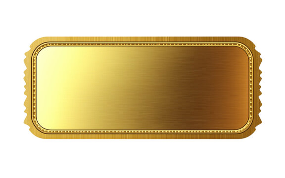 Golden ticket on transparent background representing vip access or winning