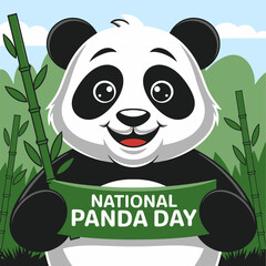 Vector Illustration National Panda Day concept