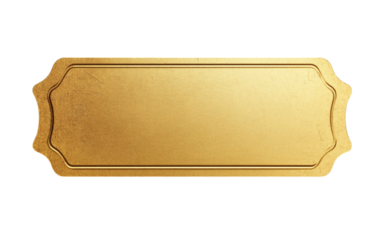 Golden ticket on transparent background representing vip access or winning
