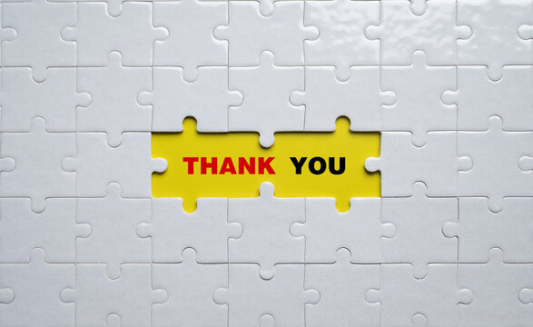 Missing jigsaw puzzle with Thank You, Business and Thank you concept, Positive saying