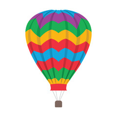Fototapeta premium Hot air balloon isolated. Hot air balloon vector. Hot air balloon icon. Colorful air balloon symbol illustration on white background for travel sign, transportation and banner in flat graphic design.