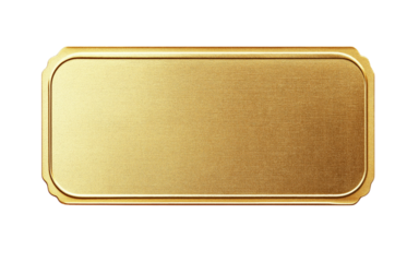 Golden ticket on transparent background representing vip access or winning