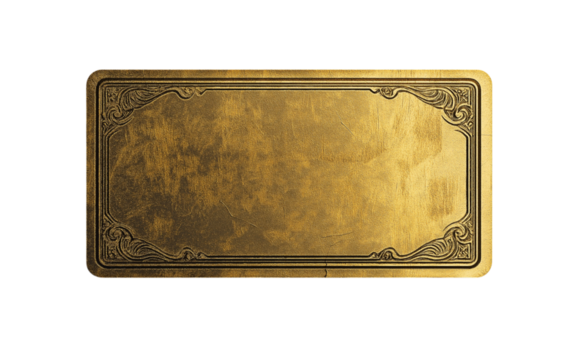 Golden ticket on transparent background representing vip access or winning
