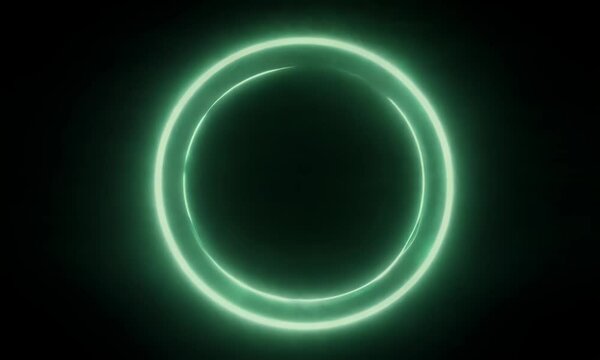 Abstract Green Glowing Ring Background Animation