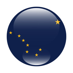 Alaska flag. Button flag icon. Standard color. Circle icon flag. Computer illustration. Digital illustration. Vector illustration.