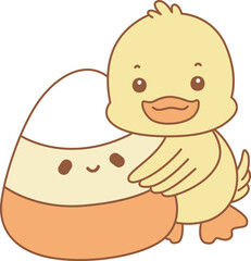 Cute Duck Halloween vector icon. Funny baby Duck animal series Halloween illustration.Cute Duck Halloween vector icon. Funny baby Duck animal series Halloween illustration.