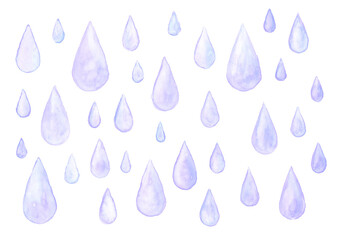 梅雨、雨、涙、水色、紫
