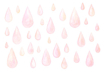 梅雨、雨、涙、ピンク、黄色
