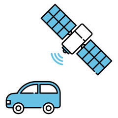 車と人工衛星のアイコン © あんころもち(ankomando)
