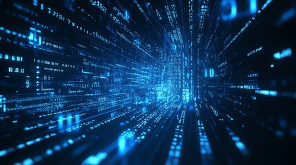 Navigating Data Stream Blue Digital Information Technology Network Concept