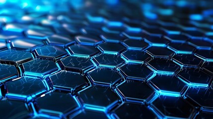 Naklejka premium Innovative abstract background with interconnected hexagons, representing high-tech concepts.