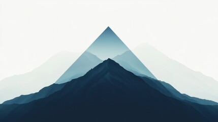 Triangular Mountain Peak with Soft Layers in Minimalist Style Highlighting Natural Beauty and Serene Landscape Merging Earthy Tones with Fresh Aesthetics