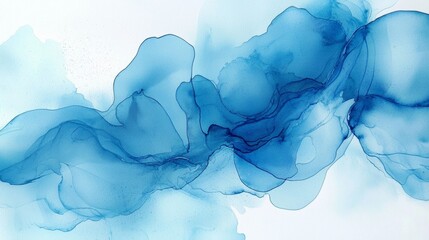 Fototapeta premium Vibrant watercolor textures resembling the serene beauty of the ocean.