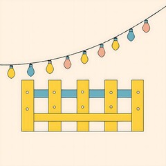 vector illustration of a blank billboard , light bulbs