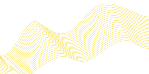 Fototapeta premium Abstract wavy lines on transparent background with yellow smooth element swoosh speed wave modern stream background. Digital futuristic technology concept banner background. Wave business curve lines,