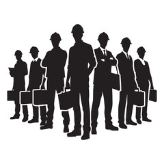 Business Team Silhouette Vector Diverse Professionals for Corporate Success