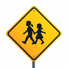 Illustration of a children crossing warning sign