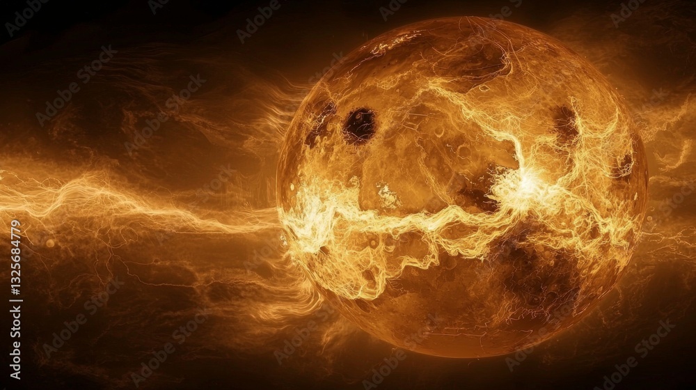 Wall mural understanding venus’s surface helps scientists learn more about planetary atmospheres.