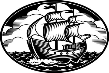 Vector illustration of a ship , vector of a ship logo