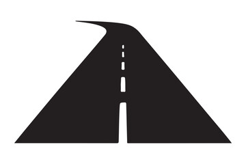 Simple Straight Road Path Silhouette Vector Illustration