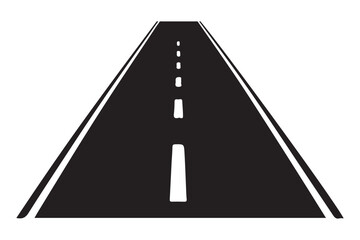 Illustration of a Straight Road Stretching Into Perspective