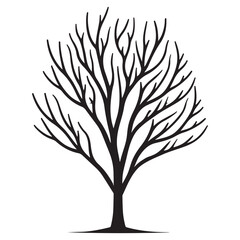 Obraz premium Bare Tree Silhouette Illustration Isolated for Nature Theme Design