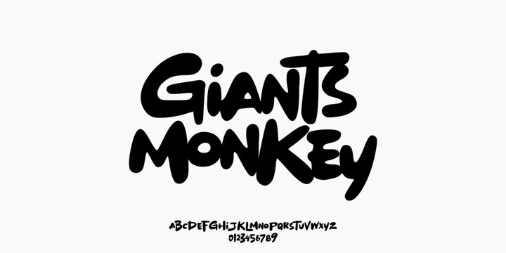 Elegant Font. Groovy Font. Graffiti Font. Creative Hand Drawn Uppercase and Number. Street Art Classic Lettering Fashion Designs Typography modern serif  decorative vintage concept vector illustration