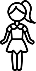 Cosplay in outline icon style, events and Festivals theme.