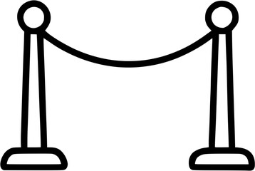 Red carpet in outline icon style, events and Festivals theme.