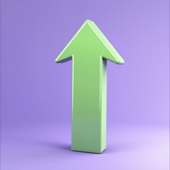 Naklejka premium Financial progress symbolized by 3D green arrow, purple.