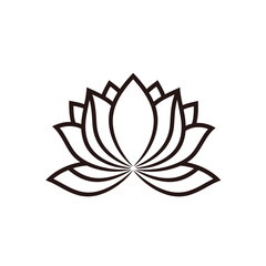 Obraz premium Lotus Blossom: A simple and elegant line drawing of a lotus blossom, representing purity, enlightenment, and spiritual awakening.