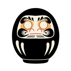 Daruma Doll Icon: A graphic depiction of a traditional Japanese Daruma doll, known for its symbolism of perseverance, good luck, and the attainment of goals.