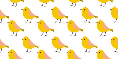 Colorful pattern of cheerful birds creating a playful and lively atmosphere in design elements
