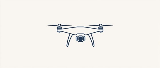 Front view of a modern drone showcasing sleek design and advanced technology with a neutral background in minimal style