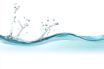 water wave isolated on a white background, minimalistic, png image.