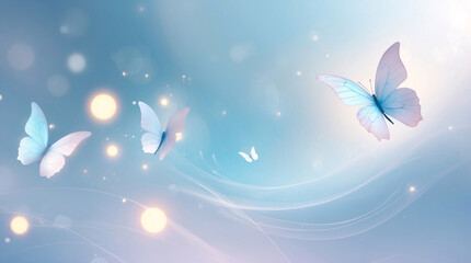 Blue Butterfly Soaring Above a Sparkling Bluish Golden Abstract Design Exuding Calm and Natural Beauty abstract wallpaper inspiration