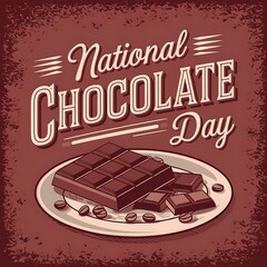 National Chocolate Day Poster Design Illustration