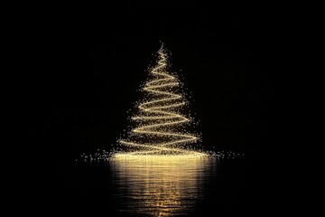 A minimal outline of a Christmas tree