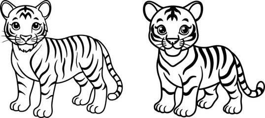 vector illustration of a tiger cub