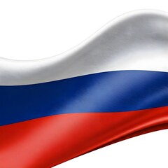 Fototapeta premium Russia flag image on white background.AI generated