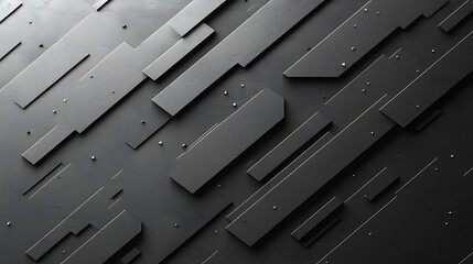 Abstract dark gray geometric shapes background.