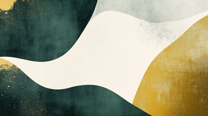 Obraz premium Abstract Vector Shapes in Muted Golds and Greens Providing Elegant and Modern Visuals