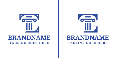 Letters TL Pillar Law Logo, symbolizing strength, stability, and justice