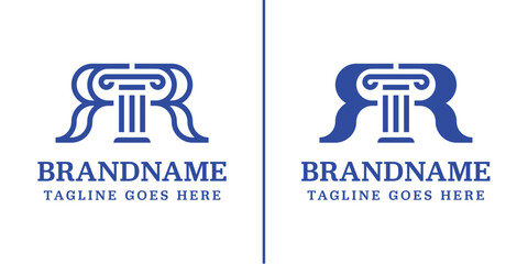 Letters RR Pillar Law Logo, symbolizing strength, stability, and justice