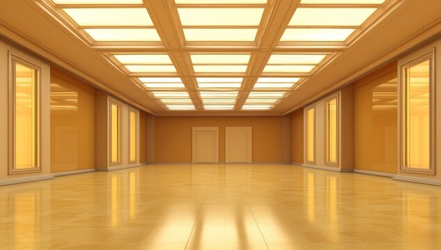 Clear and adaptable room, empty for 3D rendering.