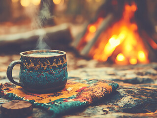 cup of warm drink in the wildernesses