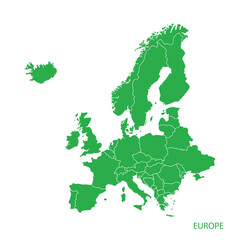Europe map green flat design